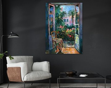 Matisse-style terrace with sunlight