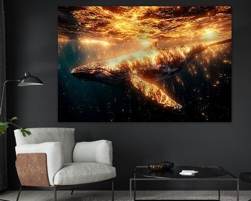 Walvis in gouden licht van Imperial Art House