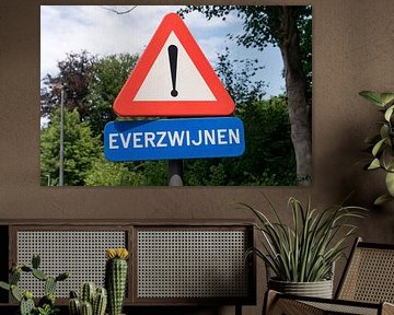Everzwijnen verkeersbord