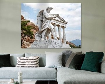 Landen van Marmeren standbeeld van Art Just Works