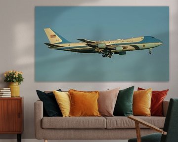 Air Force One arrives in Brussels.