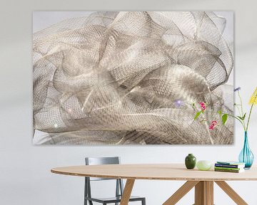 Lichte, minimalistische elegantie: transparante netstructuur van Mixed media vector arts