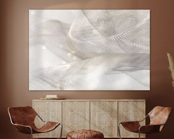 Delicate, lineaire eenvoud: macrostructuur van een draadnetwerk van Mixed media vector arts