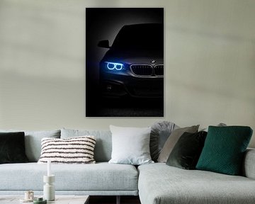 BMW avec phares bleus à œil d'ange sur John Dan
