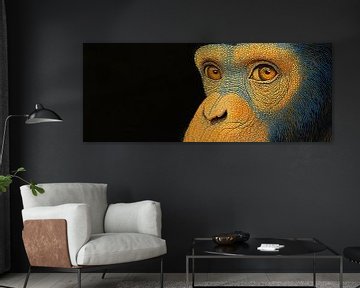 Aap detail | Aap met oranje ogen van Modern Collection
