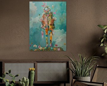 Carnaval Figuur | Floral Fantasy Voyage van Abstract Schilderij