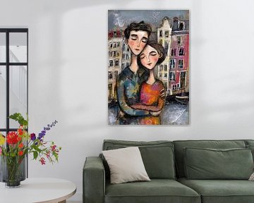 België | Liefde van Abstract Schilderij