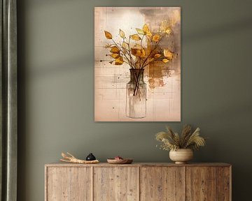 Modern abstract herfst stilleven van Studio Pieternel