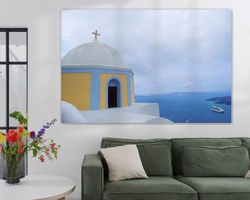 Minimale kerk in Santorini van haroulita