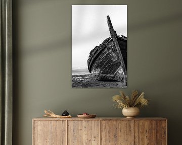 Traditionele houten zeilboot van de rivier de Taag. Seixal Baai, Portugal van SPJE ART