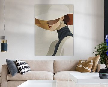 Woman with big hat by Bert Nijholt