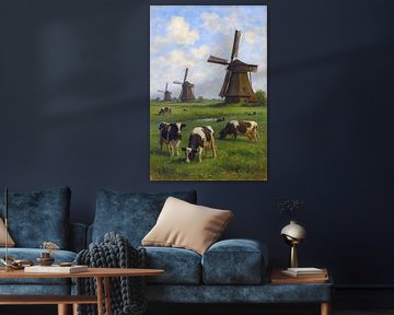 Schilderij van een Nederlands landschap van Johannes