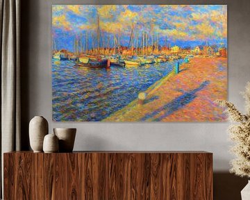 Painting of a Dutch port in Urk by Johannes