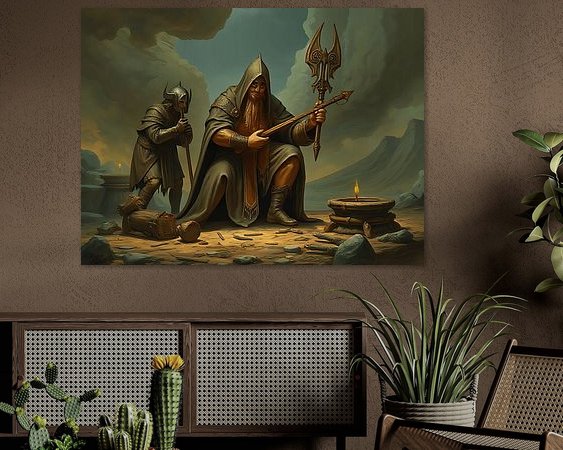 Voorbeeld van het werk in een kamer