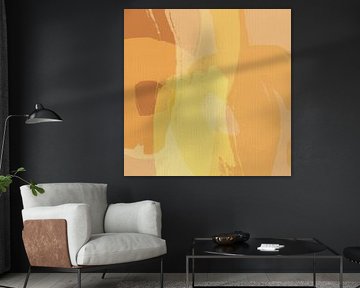Abstract painting in warm yellow, beige, orange by Abstract Minimalist Art