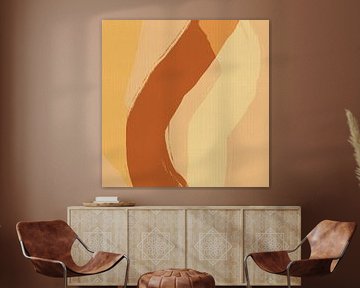 Minimalist painting in terracotta and yellow by Abstract Minimalist Art