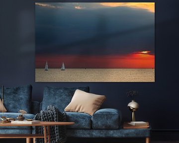 Driekleurige zonsondergang. van Josmar Colmenares
