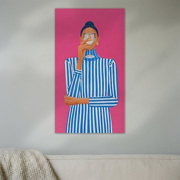 Protret bleu blanc vin