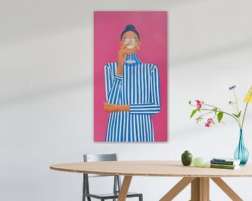 Blauw Wit Wijn Protret van ByNoukk