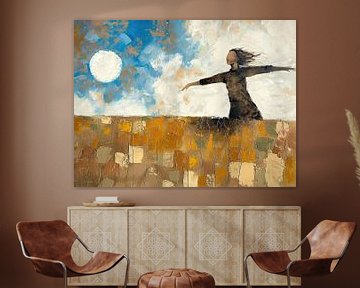Vrouw met Zon en Lucht van Kunst Kriebels