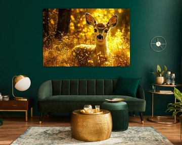 Schattig hertje in herfstlicht van Imperial Art House