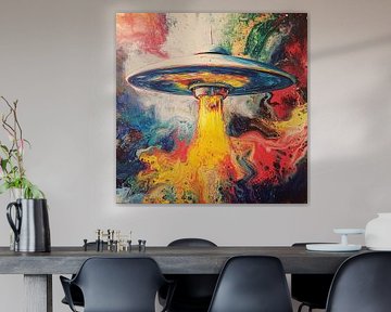 Ufo lancering abstract van TheXclusive Art