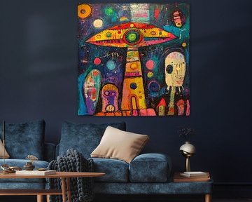 Kleurrijke ufo abstract