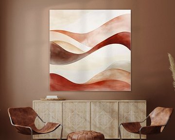 Wellen abstrakte Aquarellfarbe rot