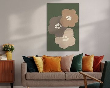 Minimalistische bloemen in Pop Art-esthetiek van Abstract Minimalist Art