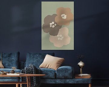 Minimalistische botanische kunst in zachte pastelkleuren van Abstract Minimalist Art