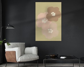 Botanisch in Warhol-stijl in zachte kleuren van Abstract Minimalist Art