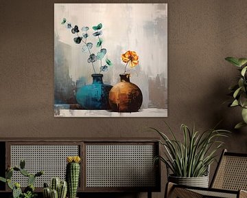 Quiet still life with branch of eucalyptus by Studio Pieternel