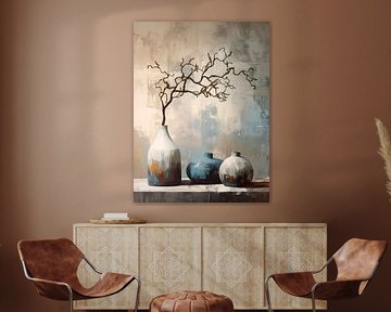 Calm and timeless still life with branch of curly dogwood by Studio Pieternel