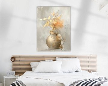 Nature morte atmosphérique de Japandi en or doux sur Studio Pieternel