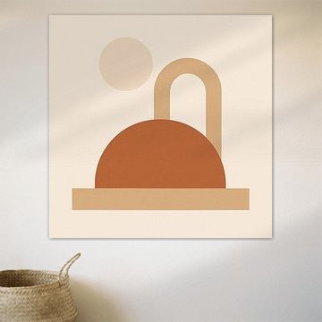 Desert Calm – Minimalistische Abstractie in Aardetinten