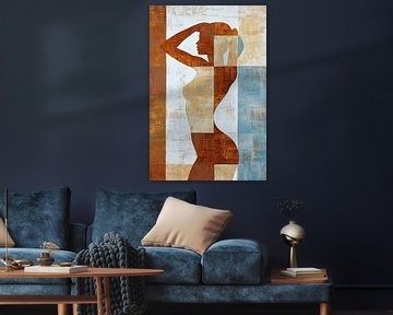 Earth Rhythm Blues van Abstract Schilderij