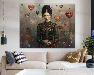Vrouw van Abstract Schilderij