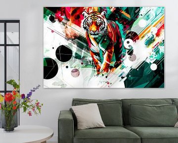 Dynamische abstracte tijger kunst van Art & Soul Creations