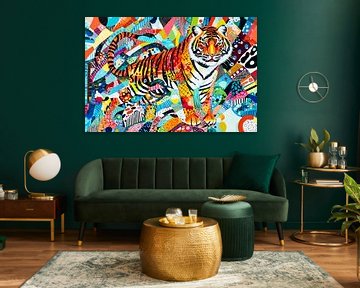 Kleurrijke tijger in abstract kunst van Art & Soul Creations