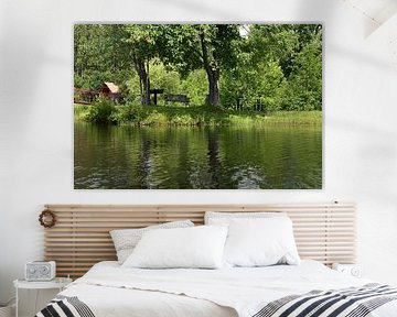 L'etang du parc en été sur Claude Laprise
