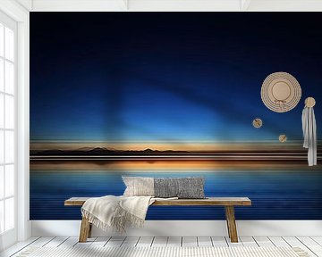 Abstract landscape at sunset by Frank Heinz
