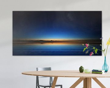 Abstrakte Landschaft bei Sonnenuntergang