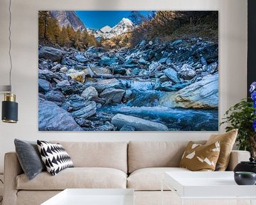 Ködnitzbach in het Ködnitzdal met de Großglockner (3.798 m), Kals van Christian Müringer