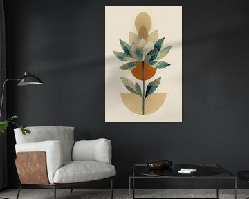 Minimalistische Lotus in Boho Japandi Stijl