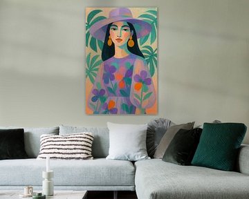 Tropische Vrouw in Bloemenjurk van But First Framing
