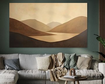 Goldene Landschaft abstraktes Pastell-Panorama