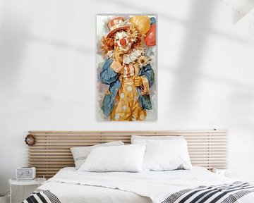 happy clown in watercolour