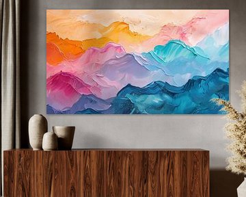 Abstracte landschap bergen van TheXclusive Art