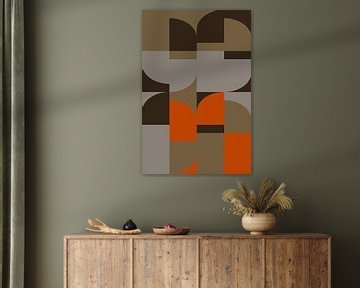 Abstracte geometrische kunst in retro kleurenpalet van Abstract Minimalist Art