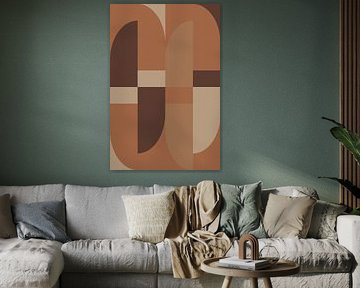 Abstracte geometrische kunst in aards vintage palet van Abstract Minimalist Art